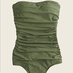 J Crew ruched bandeau one-piece swimsuit